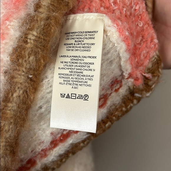 Free People Emerson Pullover Sweater Champagne Dream Combo Size XL - Picture 7 of 10